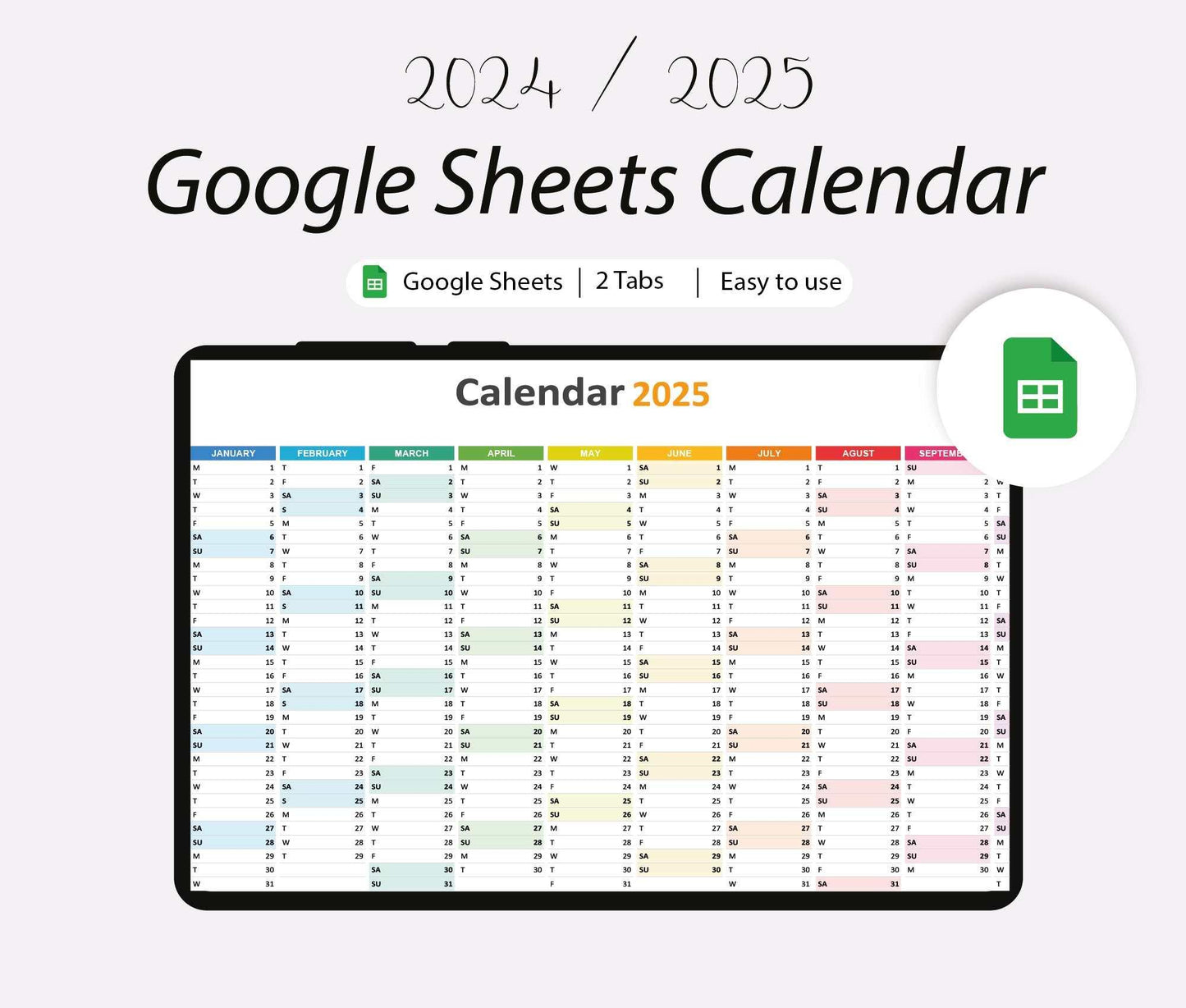 2025 calendar