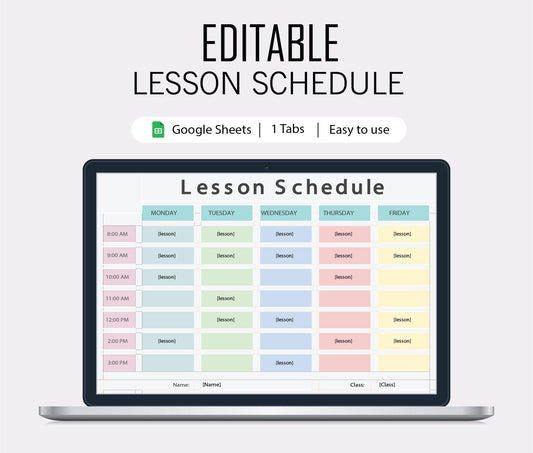 EDITABLE Weekly Lesson Plan